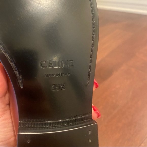 Celine Luco Polished Maillons Triomphe Moccasin Loafers Brown White - size 35.5 - Picture 9 of 13